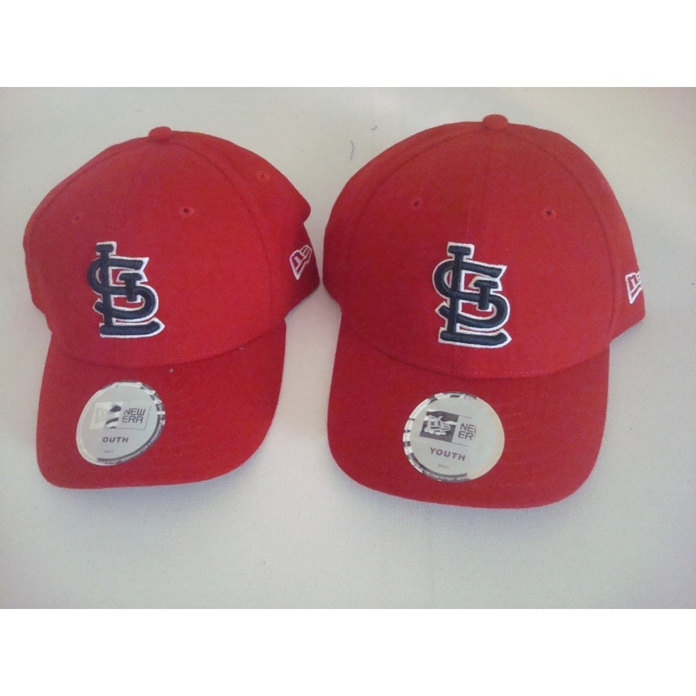 YOUTH--  2PC LOT ST LOUIS CARDINALS NEW ERA   Y2K HAT CAP‎ VINTAGE DEADSTOCK C4